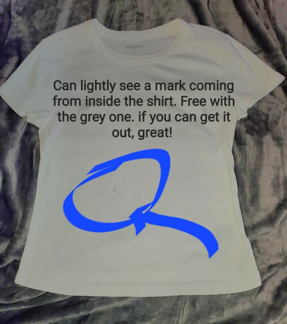 Old Navy Snug Rib Crop Ts Women's Medium Grey (Panther) And White (Calla Lily) - Picture 8 of 16